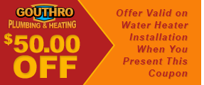 $50.00 Off - Offer Valid on Water Heater Installation When You Present This Coupon